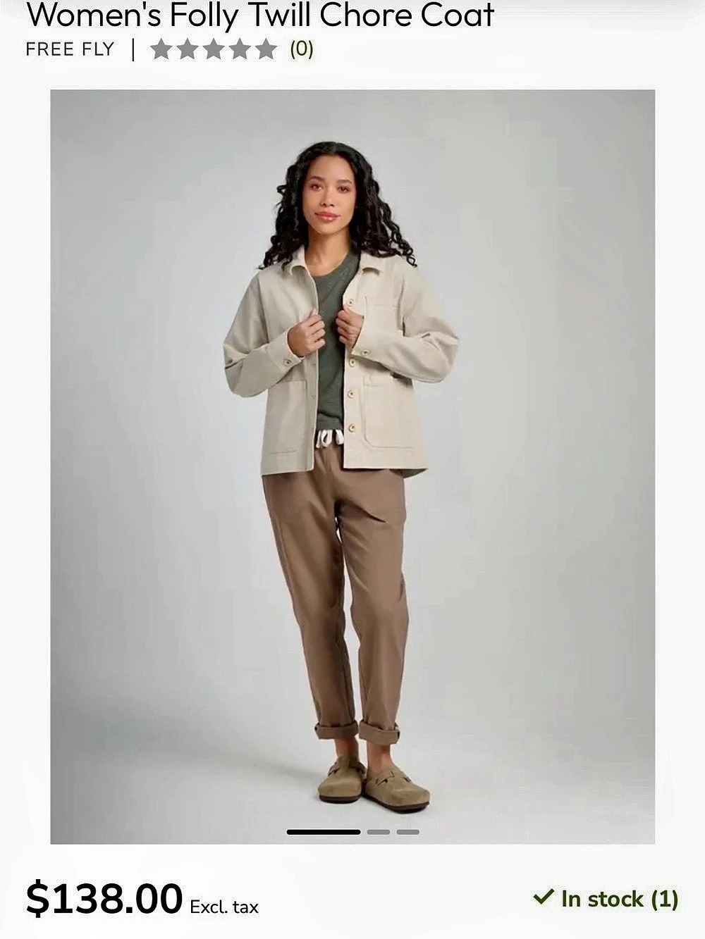 Free Fly Folly Twill Chore Coat in Cream